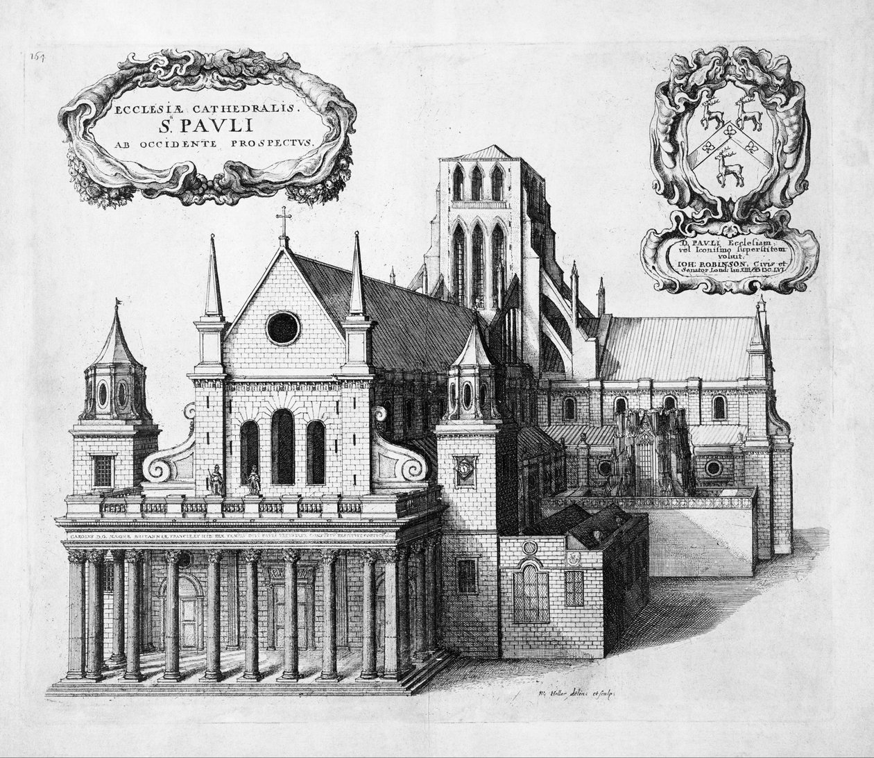 St Pauls lännestä tekijältä Wenceslaus Hollar