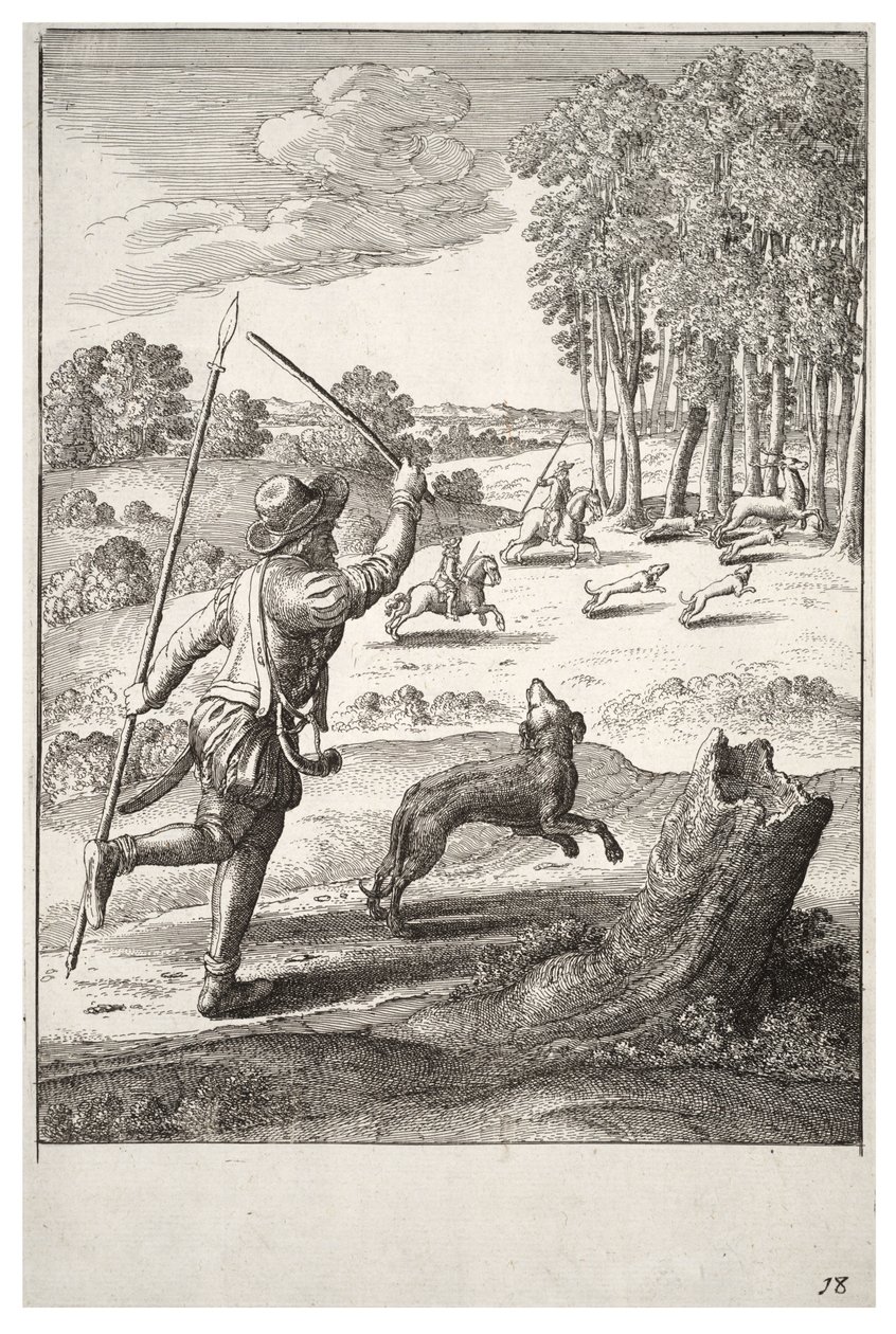 Vanha koira ja hänen isäntänsä tekijältä Wenceslaus Hollar