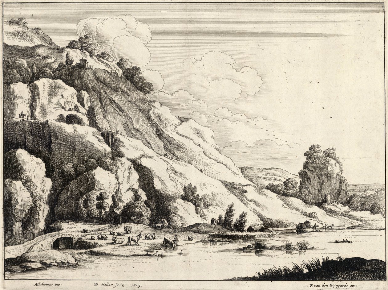 Kivisilta (Elsheimer). Tila 1 tekijältä Wenceslaus Hollar