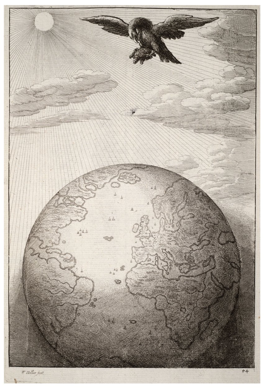 Kilpikonna ja kotka. Tila 1 tekijältä Wenceslaus Hollar