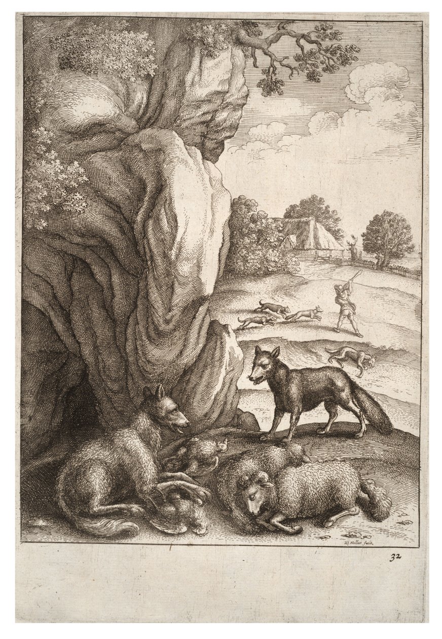 Susi ja kettu tekijältä Wenceslaus Hollar
