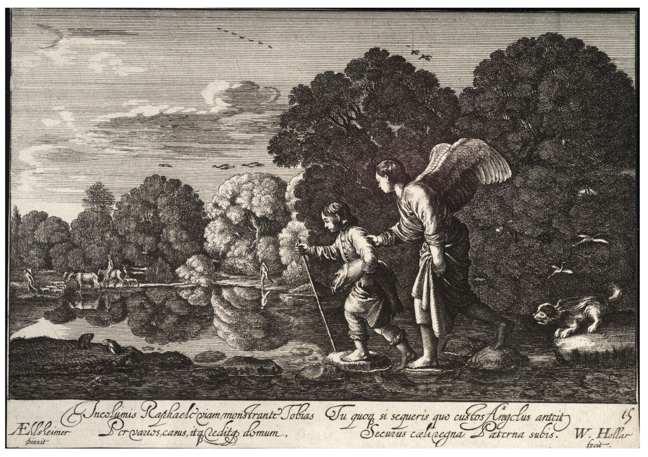 Tobias ja enkeli. Tila 1 tekijältä Wenceslaus Hollar