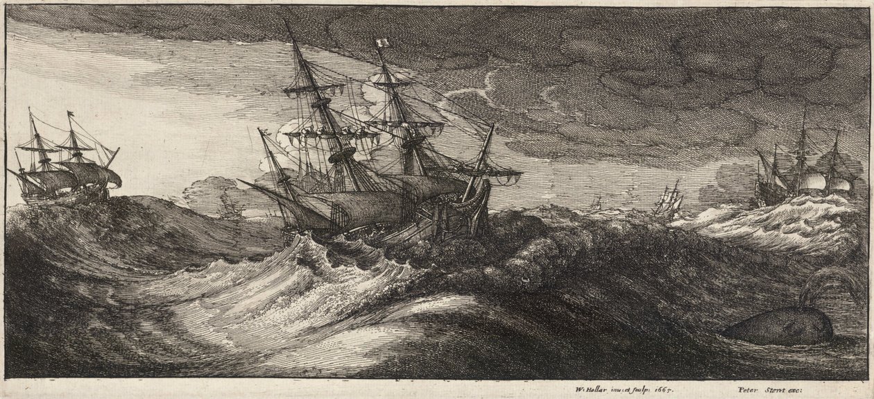 Sotalaivat ja nokka. Tila 2 tekijältä Wenceslaus Hollar