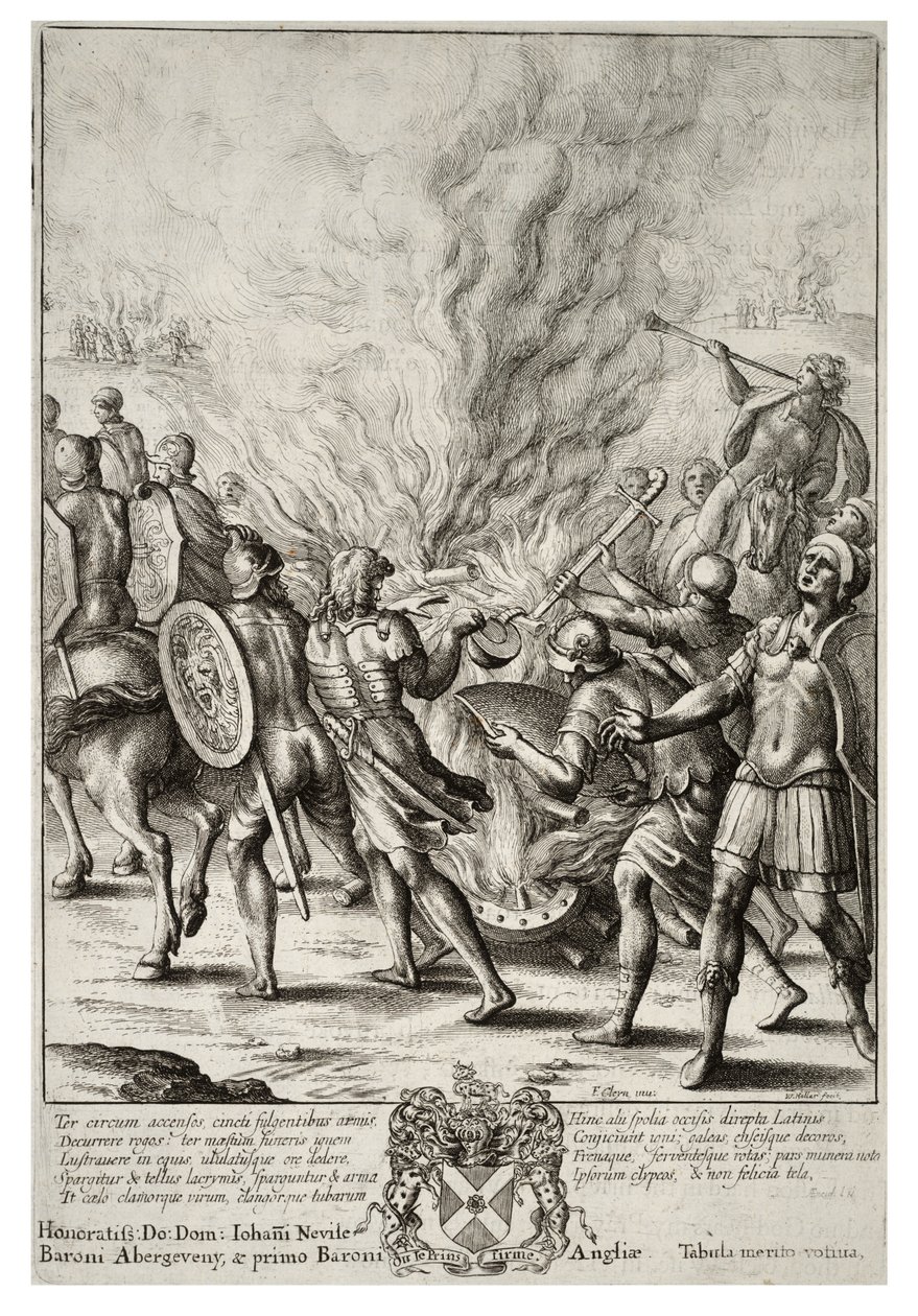 Wenceslaus Hollar - Troijalaiset polttavat kuolleensa (osavaltio 2) tekijältä Wenceslaus Hollar