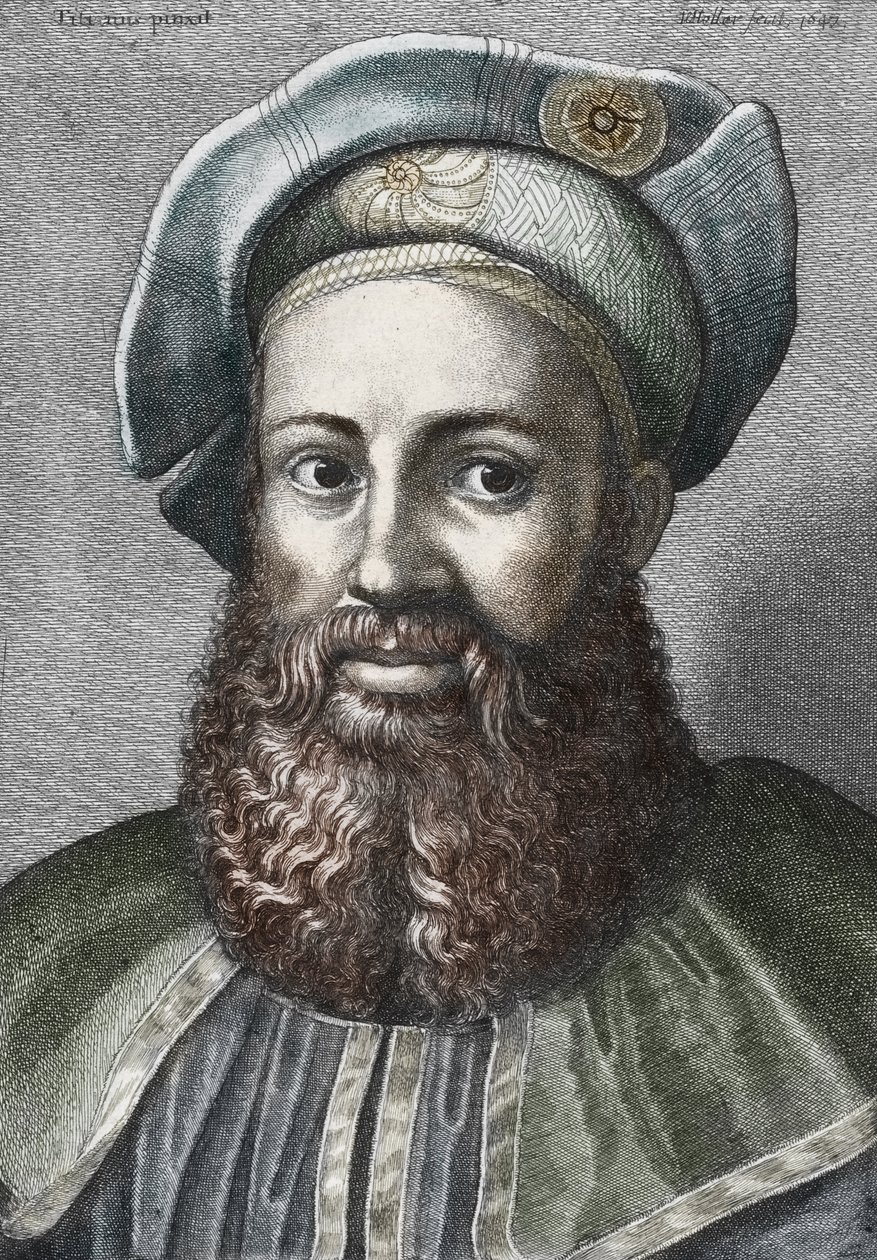 Pietro Aretinon (1492-1556) muotokuva (Aretin), italialainen runoilija (italialaisen runoilijan Pietro Aretinon muotokuva) Kaiverrus Yksityiskokoelma tekijältä Wenceslaus (after) Hollar