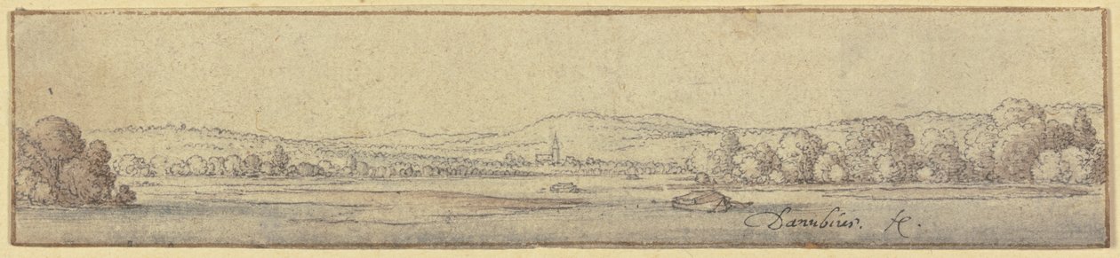 Maisema Donau-joen varrella tekijältä Wenceslaus Hollar
