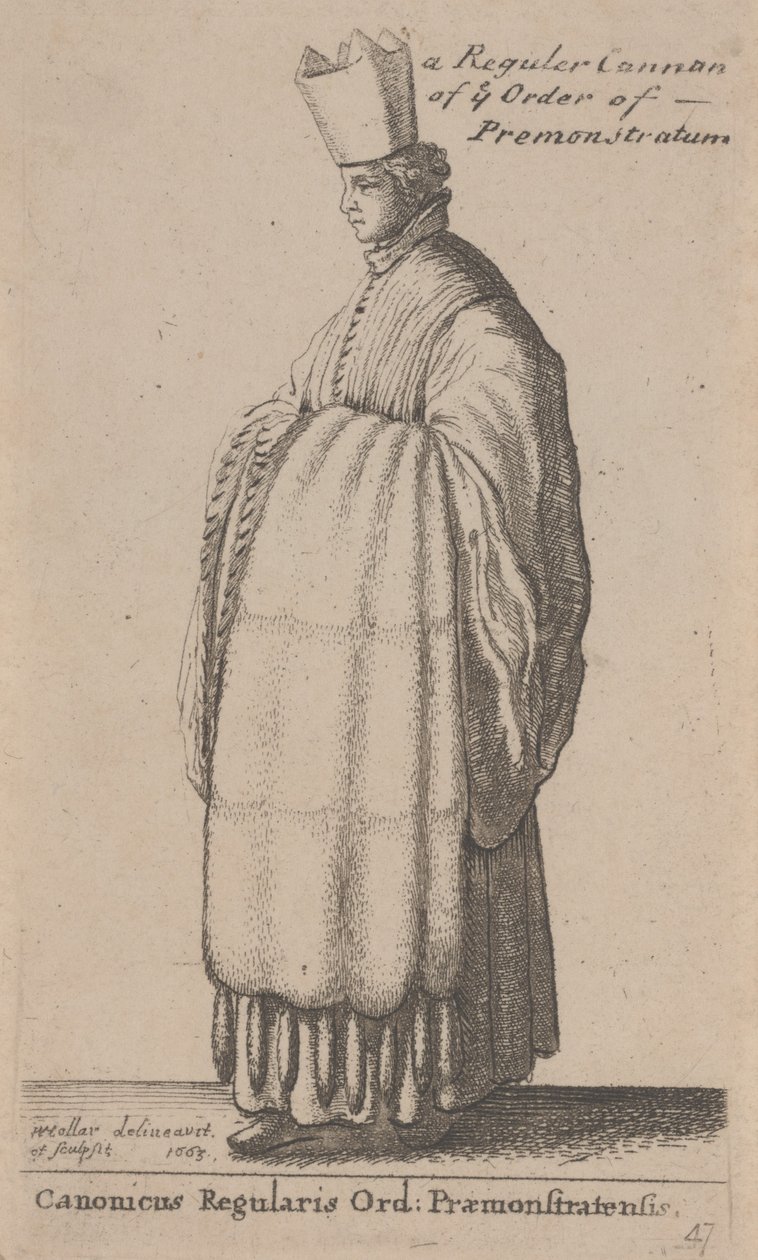 Tavallinen tykki of Ye Order of Premonstratus tekijältä Wenceslaus Hollar