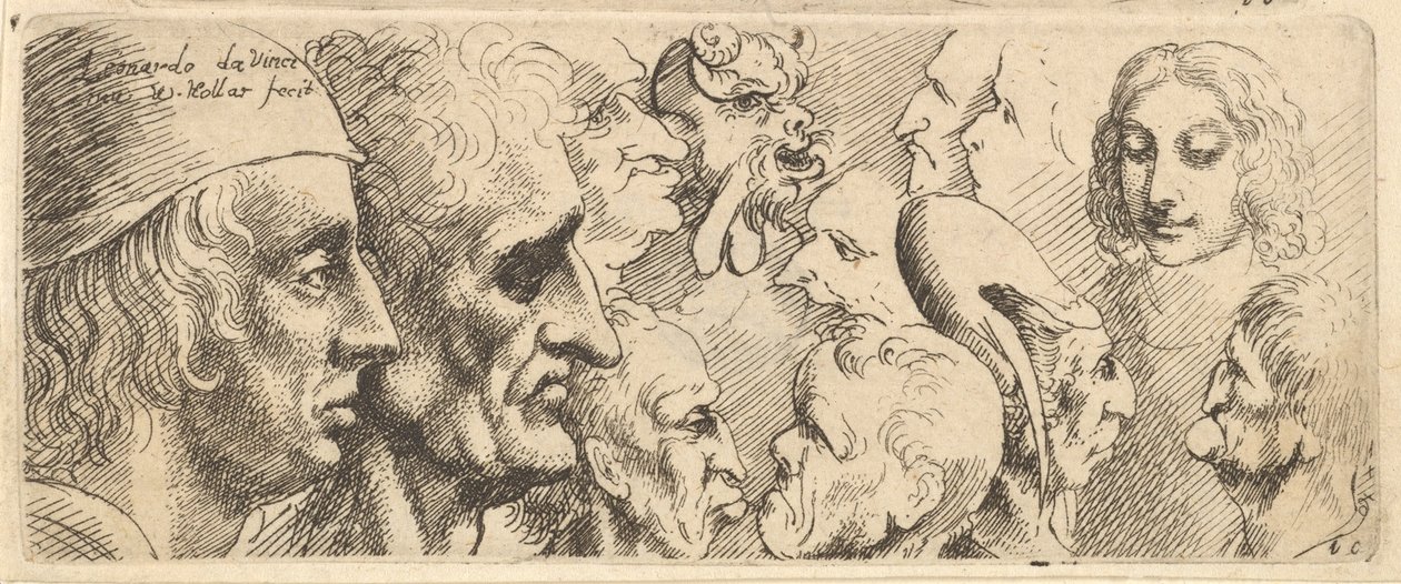 Erilaisia päitä, 1625-77. tekijältä Wenceslaus Hollar