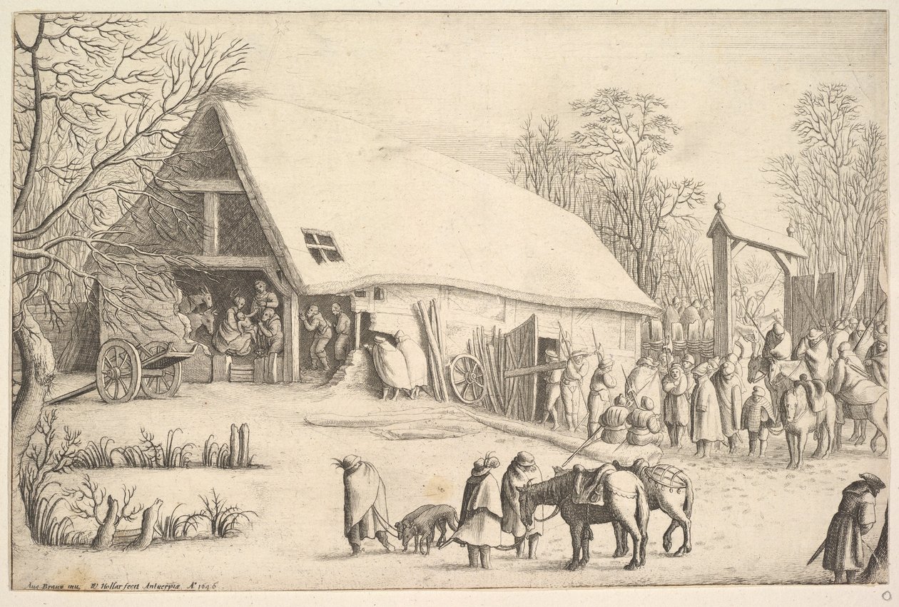 Kuninkaiden palvonta, Augustin Braunin mukaan, 1646. tekijältä Wenceslaus Hollar