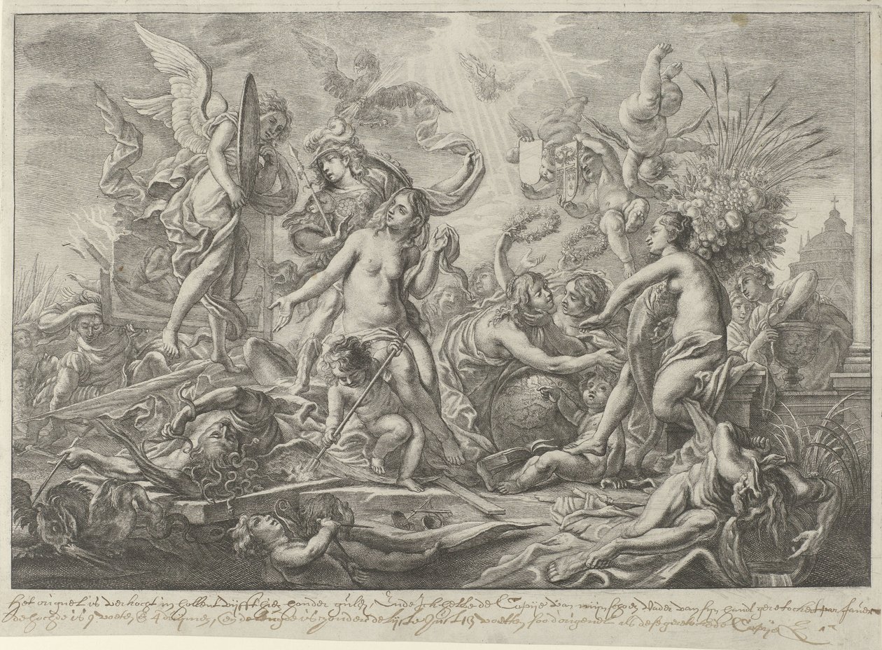 Vestfalenin rauhan allegoria, 1648 tekijältä Wenceslaus Hollar