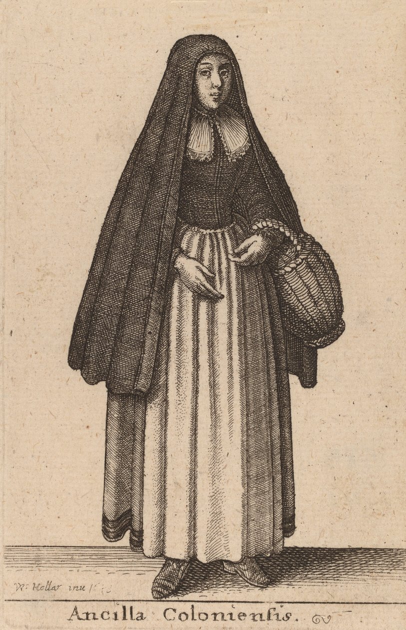 Kölnin piika, 1643. tekijältä Wenceslaus Hollar