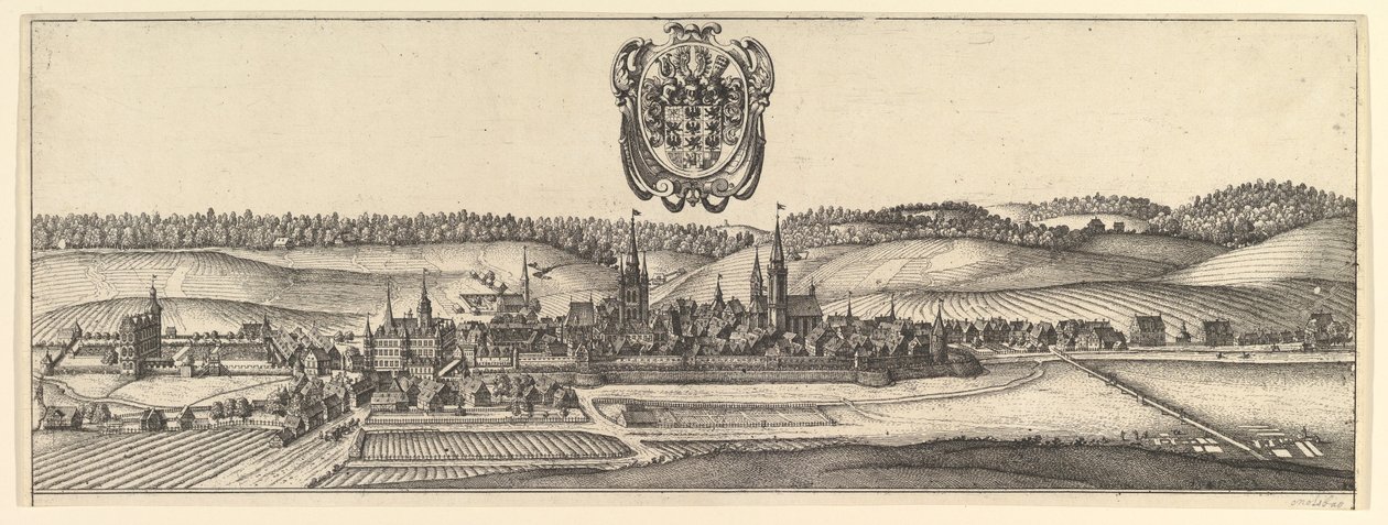 Ansbach ja Coburg, Näkymä kahdesta näkymästä a&b., 1625-77. tekijältä Wenceslaus Hollar