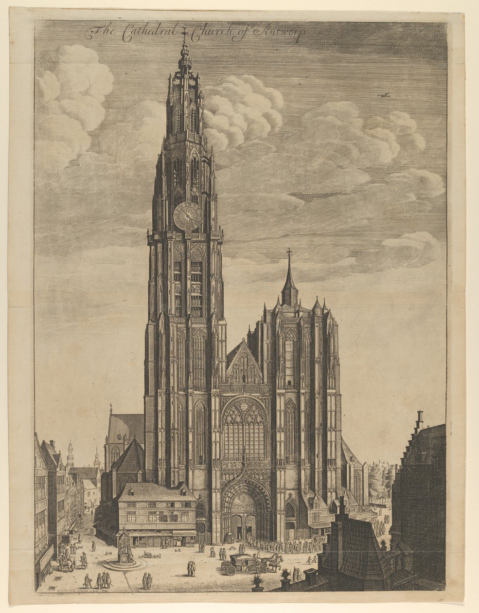 Antwerpenin katedraalin esite Tvrris Ecclesiae Cathedralis, 1649, 1649. tekijältä Wenceslaus Hollar