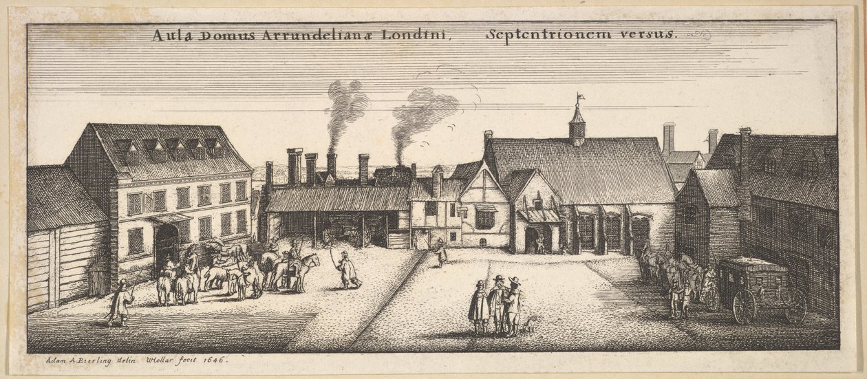 Arundelin talo pohjoisesta, kopio, 1600-luku. tekijältä Wenceslaus Hollar
