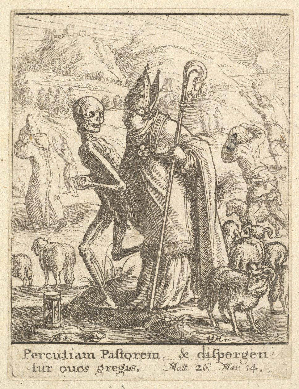 Piispa, Kuolemantanssista, 1651. tekijältä Wenceslaus Hollar