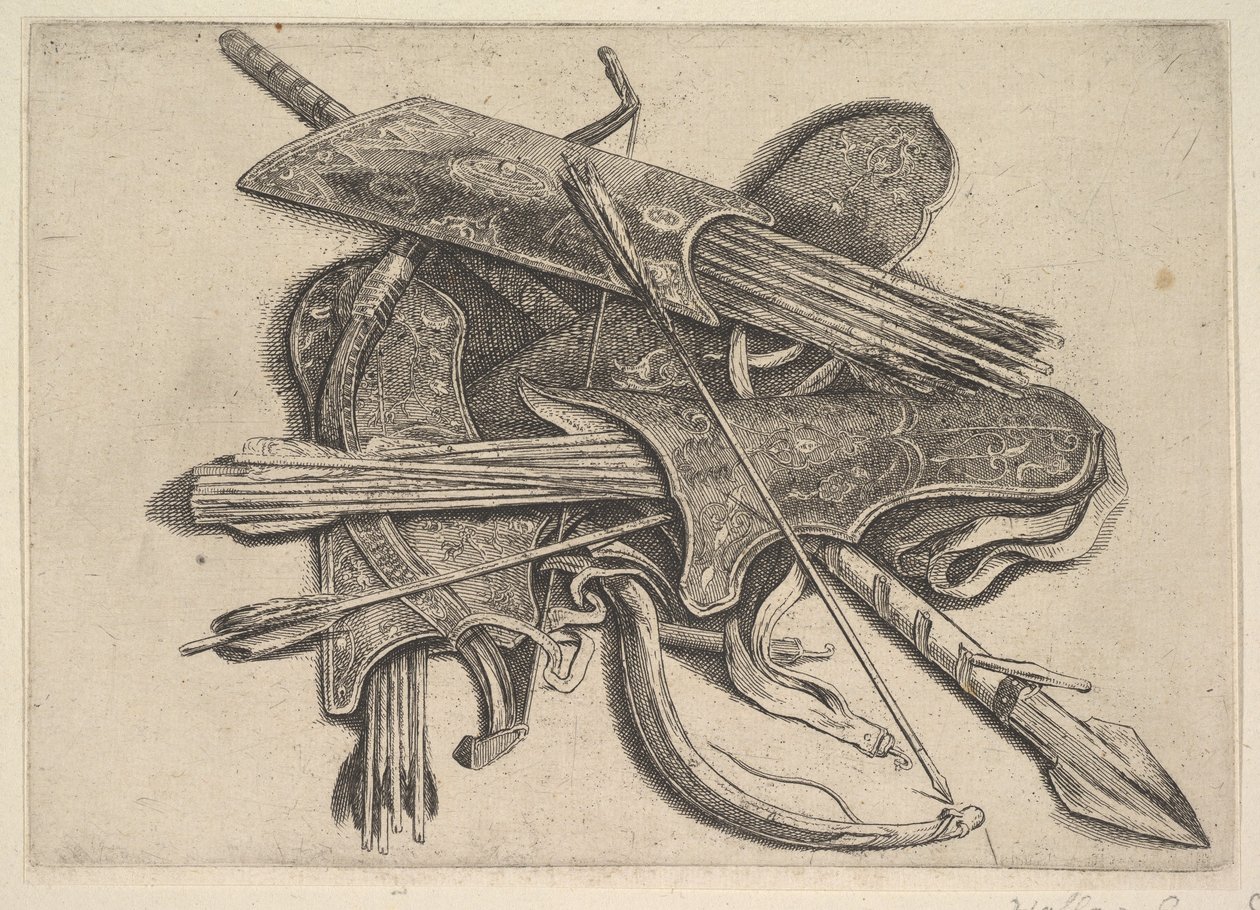 Jouset, viilit ja keihäs, 1625-77. tekijältä Wenceslaus Hollar