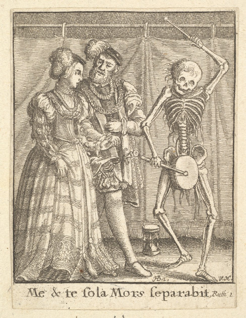 Morsiuspari, Kuolemantanssista, 1651. tekijältä Wenceslaus Hollar