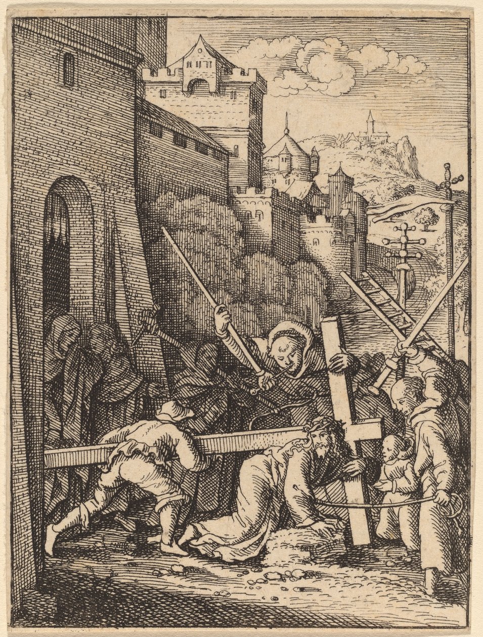 Ristin kantaminen tekijältä Wenceslaus Hollar