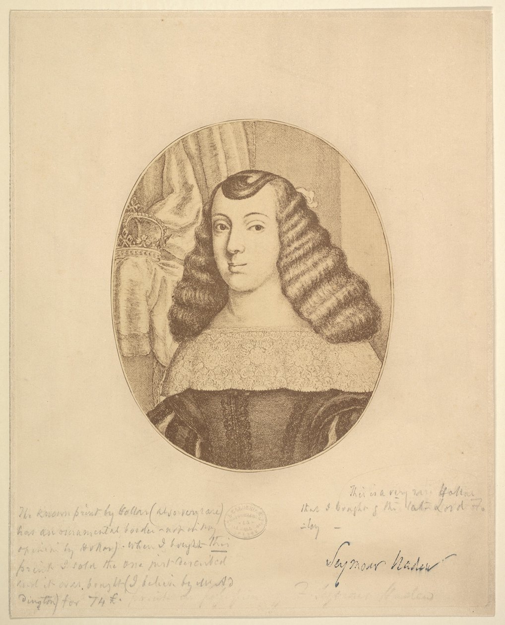 Katariina, Portugalin prinsessa, 1661. tekijältä Wenceslaus Hollar