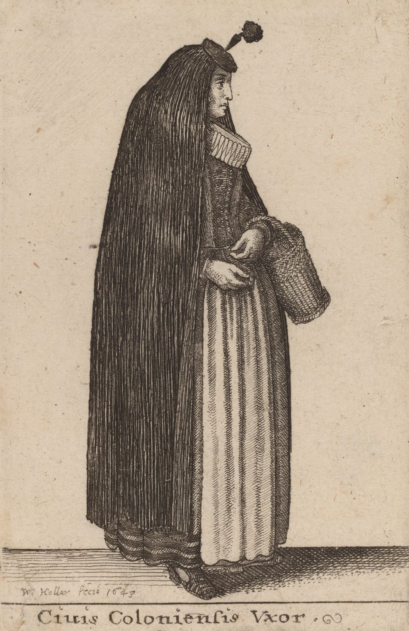 Ciuis Coloniesis Vxor, 1643. tekijältä Wenceslaus Hollar