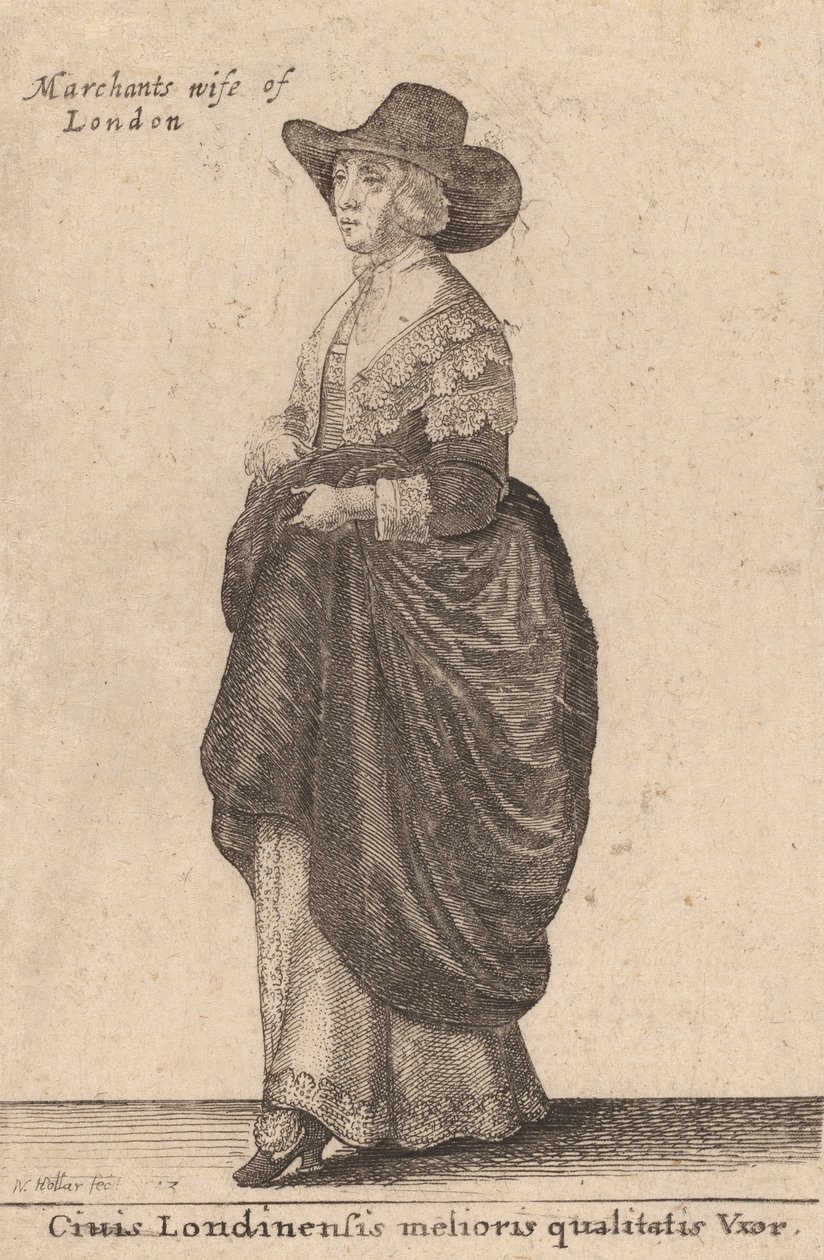 Lontoon paras nainen, 1643. tekijältä Wenceslaus Hollar