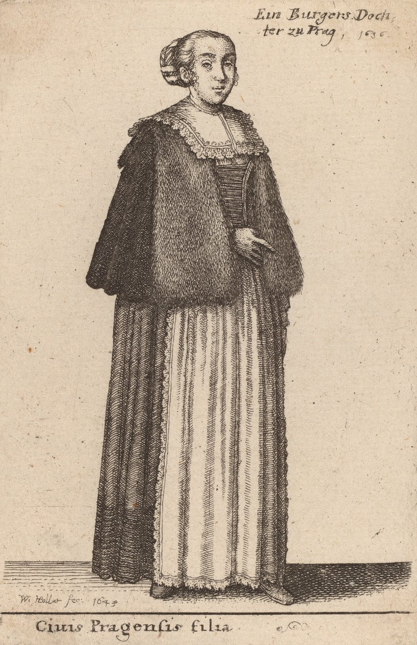 Ciuis Pragensis Filia, 1643. finlandès tekijältä Wenceslaus Hollar