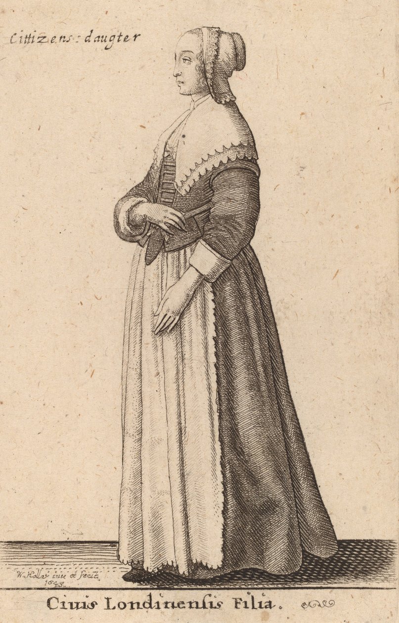 Ciutadana Filla de Londres, 1643. Finès tekijältä Wenceslaus Hollar