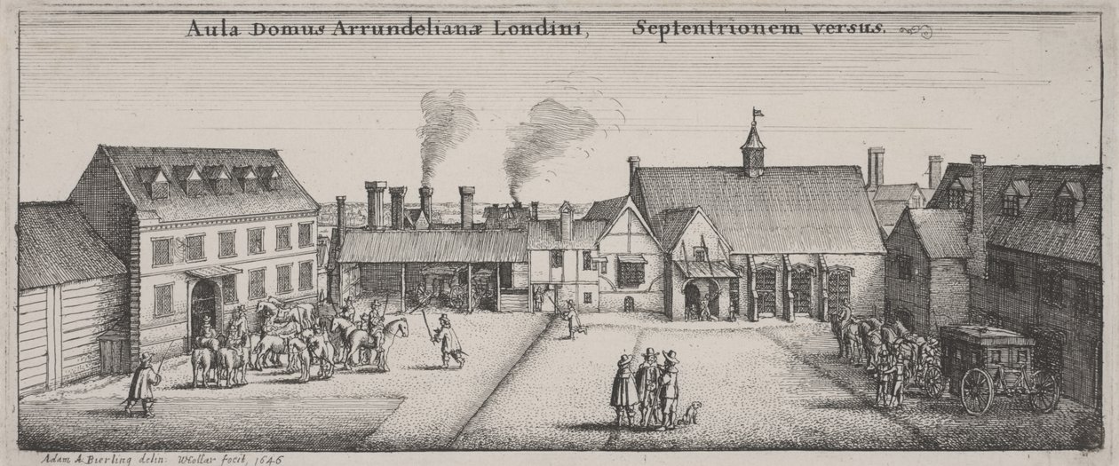 Arundel-talon piha pohjoisesta tekijältä Wenceslaus Hollar