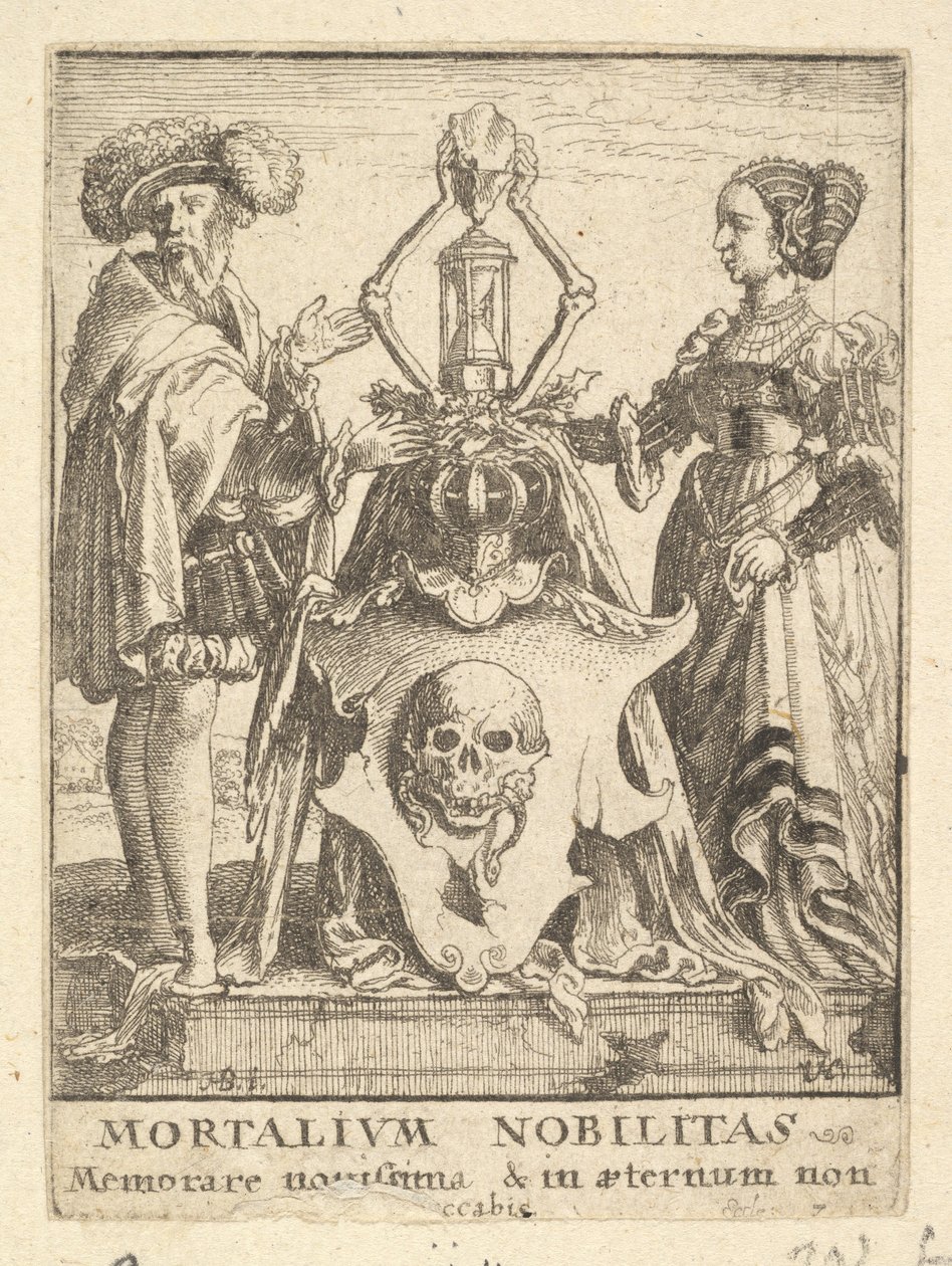 Kuoleman vaakuna, Kuolemantanssista, 1651. tekijältä Wenceslaus Hollar