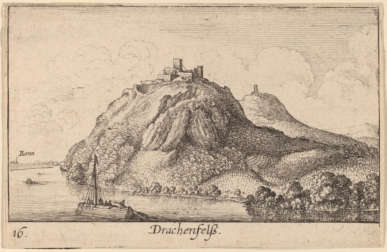 Drachenfels tekijältä Wenceslaus Hollar