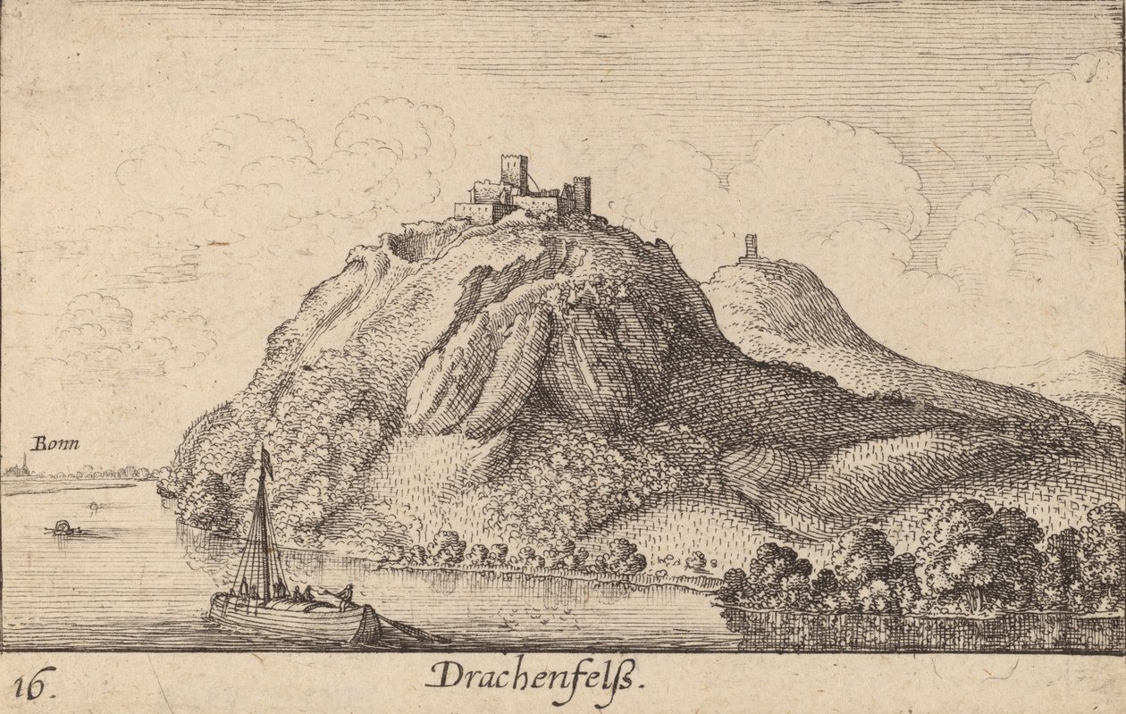 Drachenfels, 1635. tekijältä Wenceslaus Hollar
