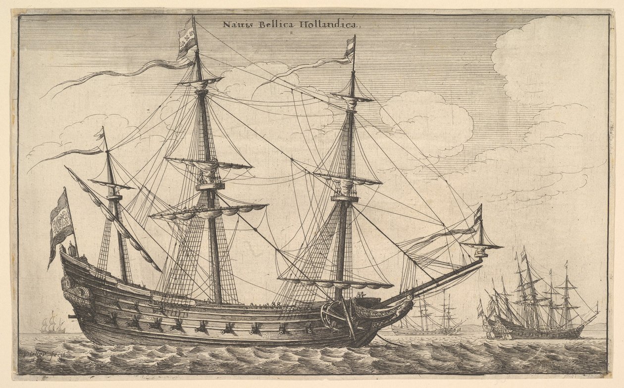 Hollannin sotalaiva, 1647. tekijältä Wenceslaus Hollar