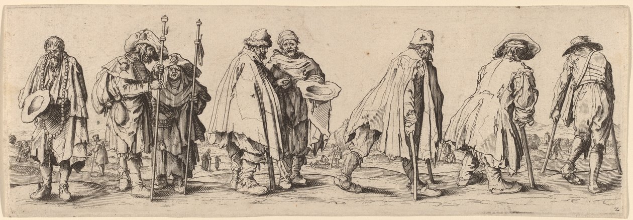 Kahdeksan kerjäläistä. tekijältä Wenceslaus Hollar