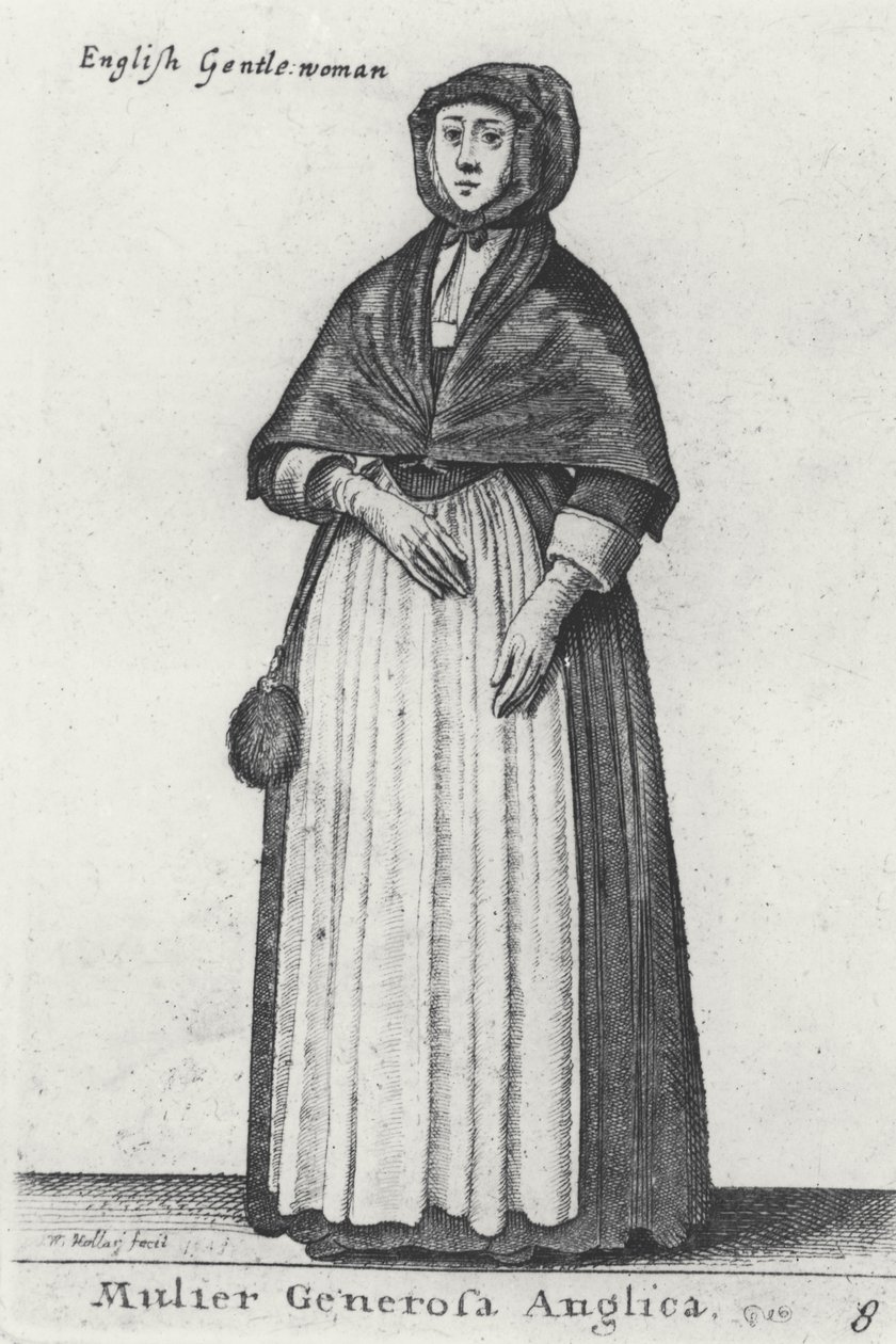 Englantilainen herrasnainen, 1643 tekijältä Wenceslaus Hollar