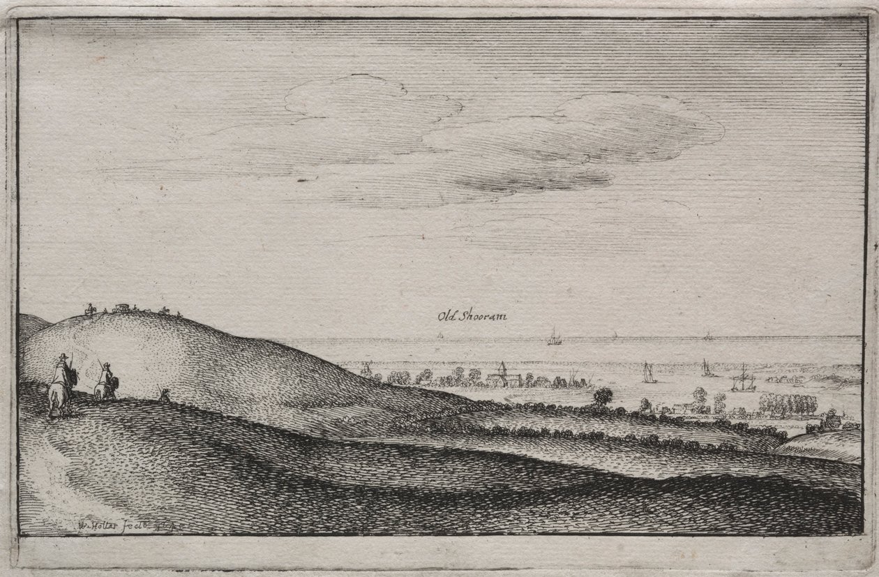 Englanninkieliset näkymät: Old Shoreham, 1645. tekijältä Wenceslaus Hollar