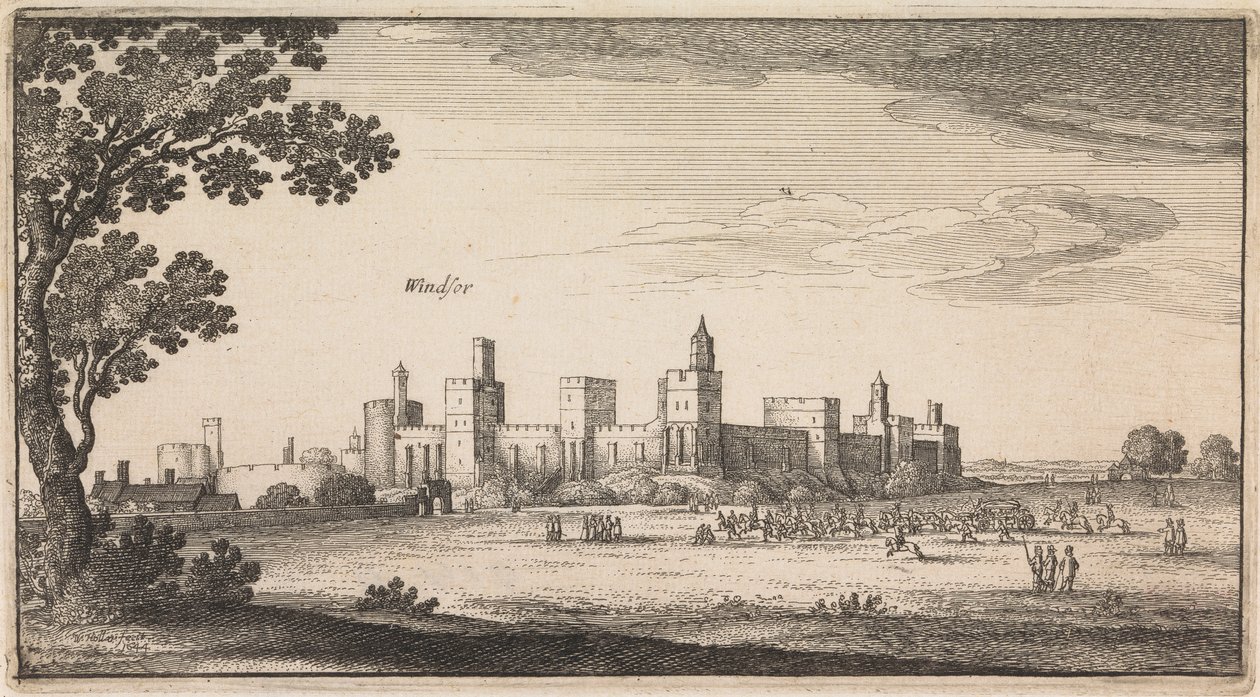 Englanninkieliset näkymät: Windsor tekijältä Wenceslaus Hollar