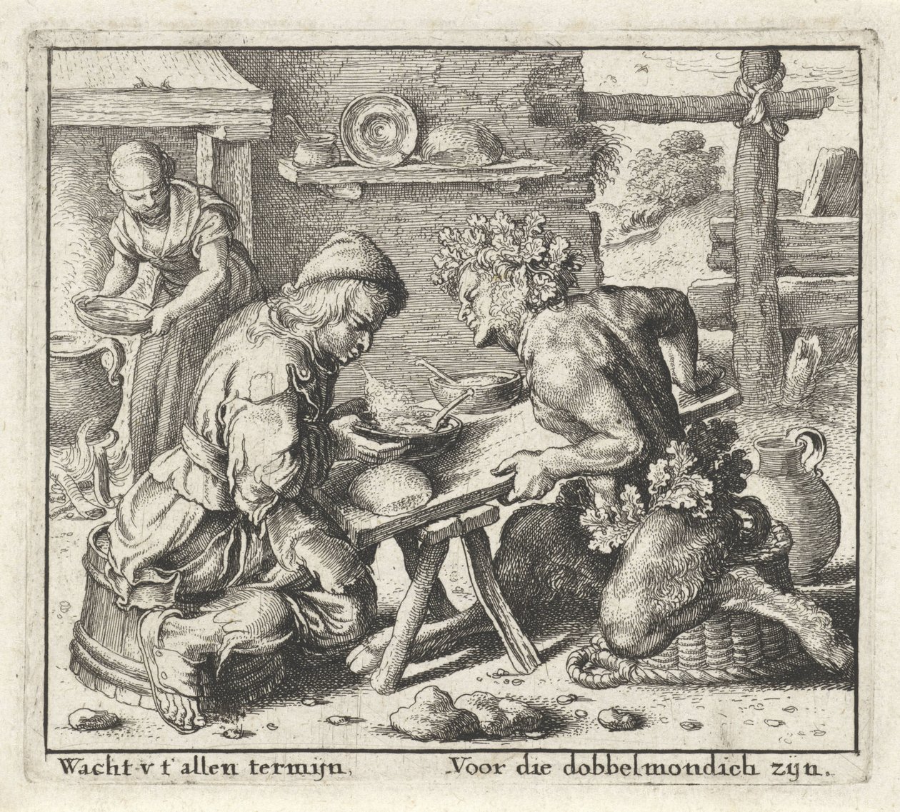 Fable satyrista ja talonpojasta Fables (sarjan nimi) tekijältä Wenceslaus Hollar