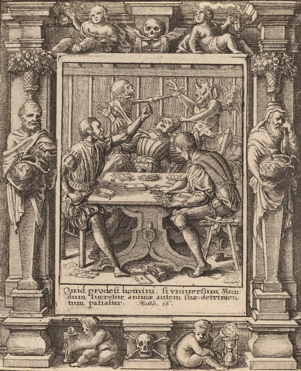 Pelimiehet, 1651. tekijältä Wenceslaus Hollar