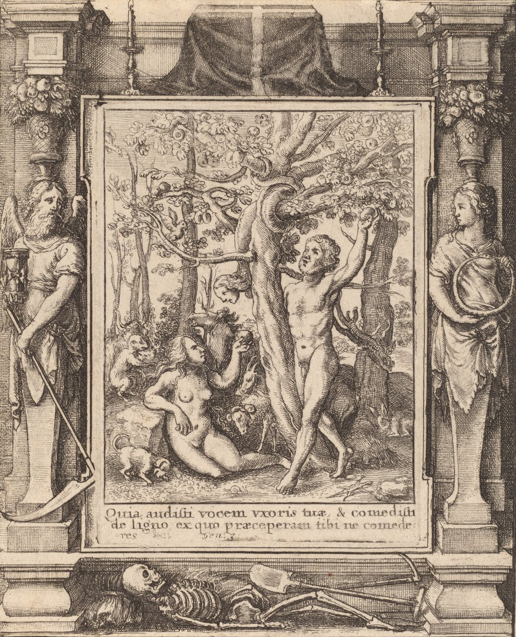 Eedenin puutarha, 1651. tekijältä Wenceslaus Hollar