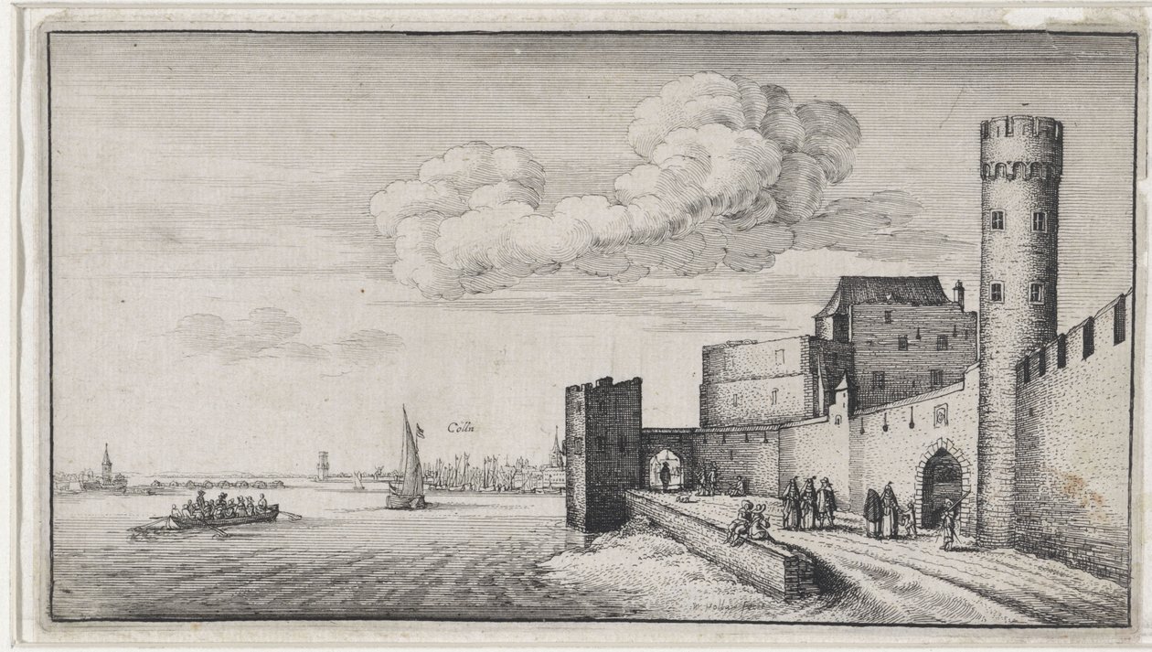 Näkymä Kölnin kaupunginmuureille tekijältä Wenceslaus Hollar