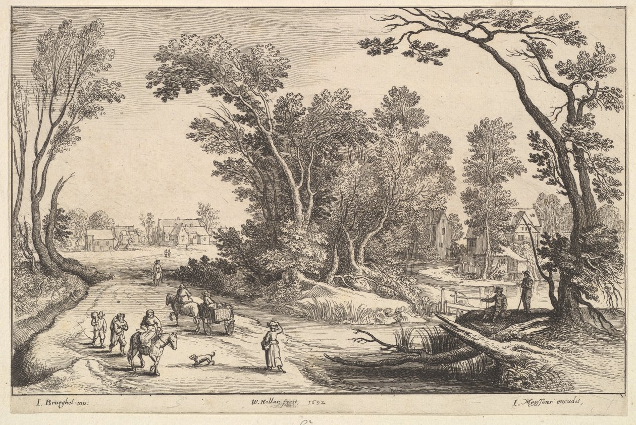 Menee torille, 1652. tekijältä Wenceslaus Hollar