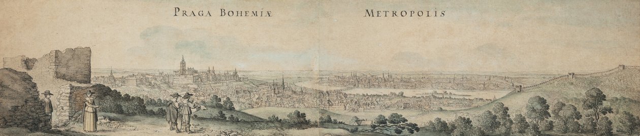 Upea näkymä Prahaan tekijältä Wenceslaus Hollar