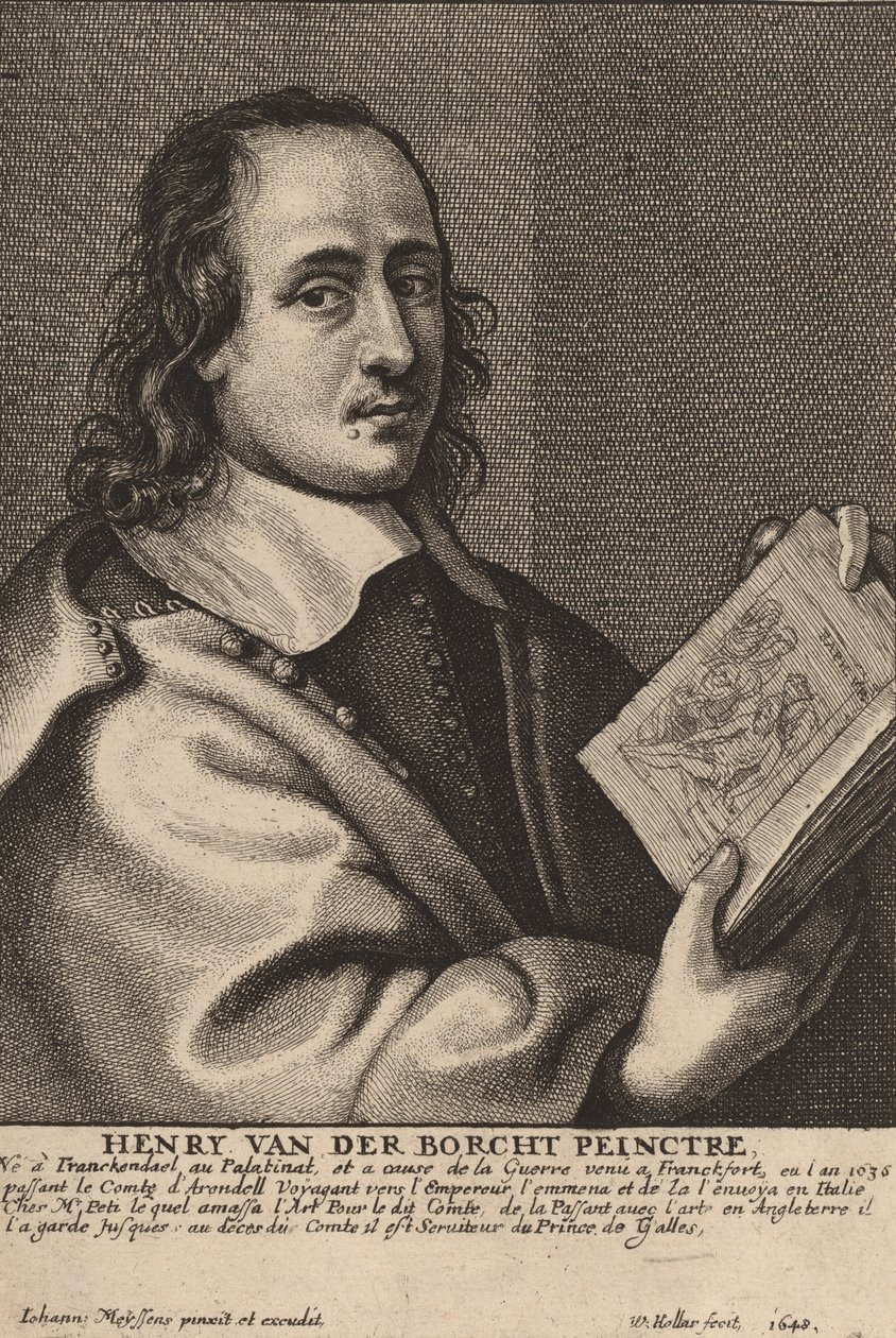 Henry van der Borcht, taidemaalari, 1648. tekijältä Wenceslaus Hollar