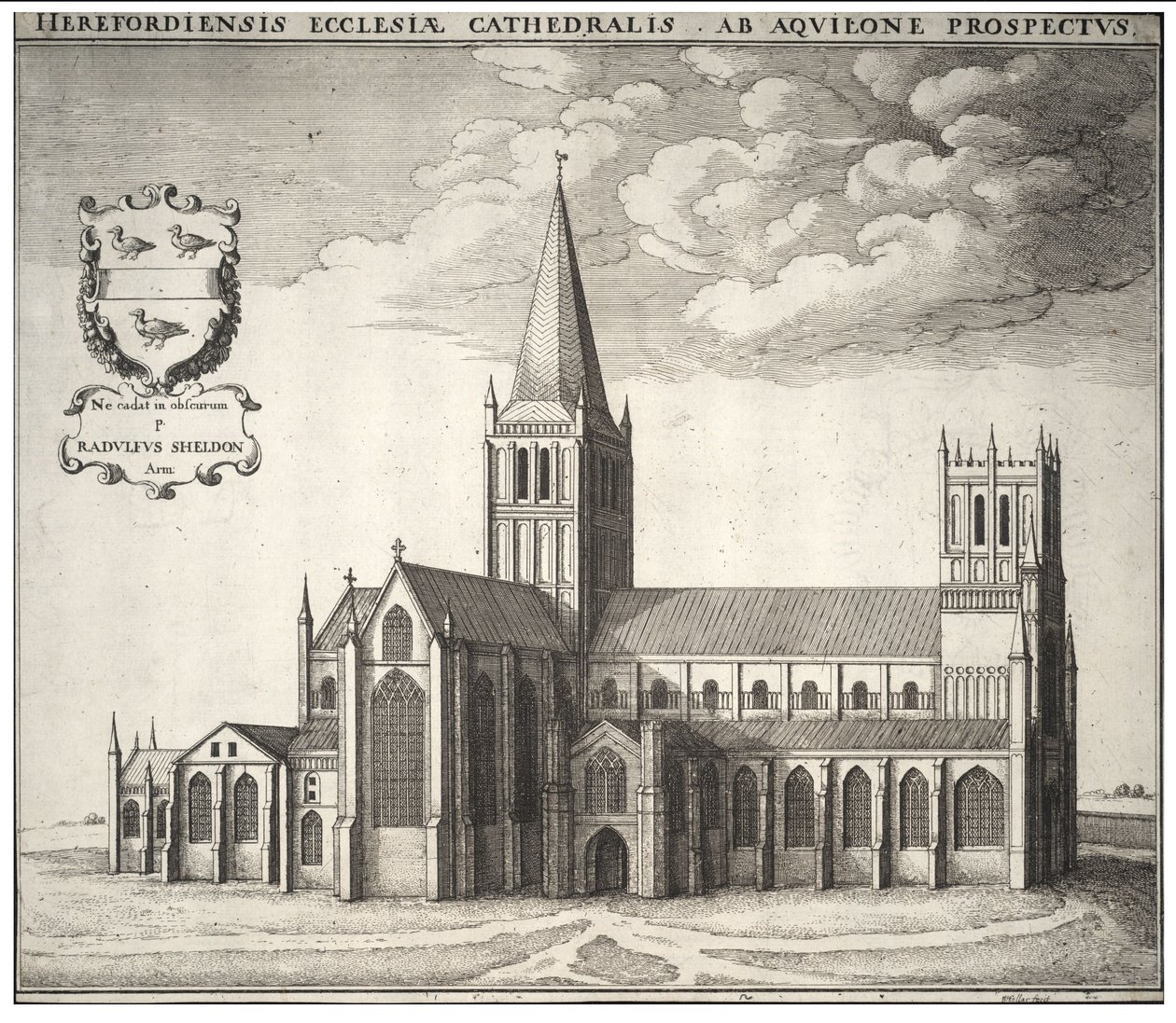 Herefordin katedraali tekijältä Wenceslaus Hollar