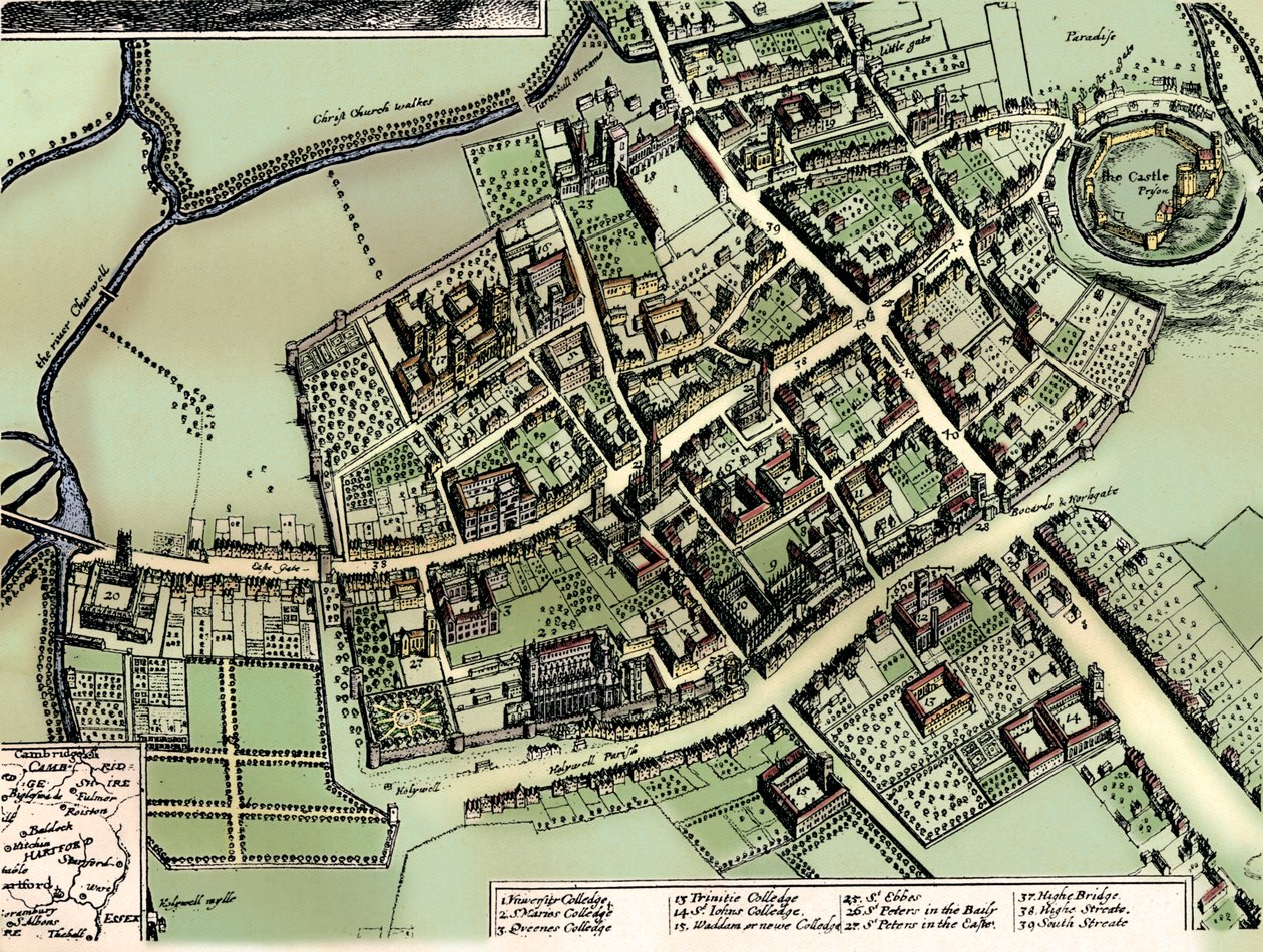 Hollarsin suunnitelma Oxfordista, c1643 tekijältä Wenceslaus Hollar