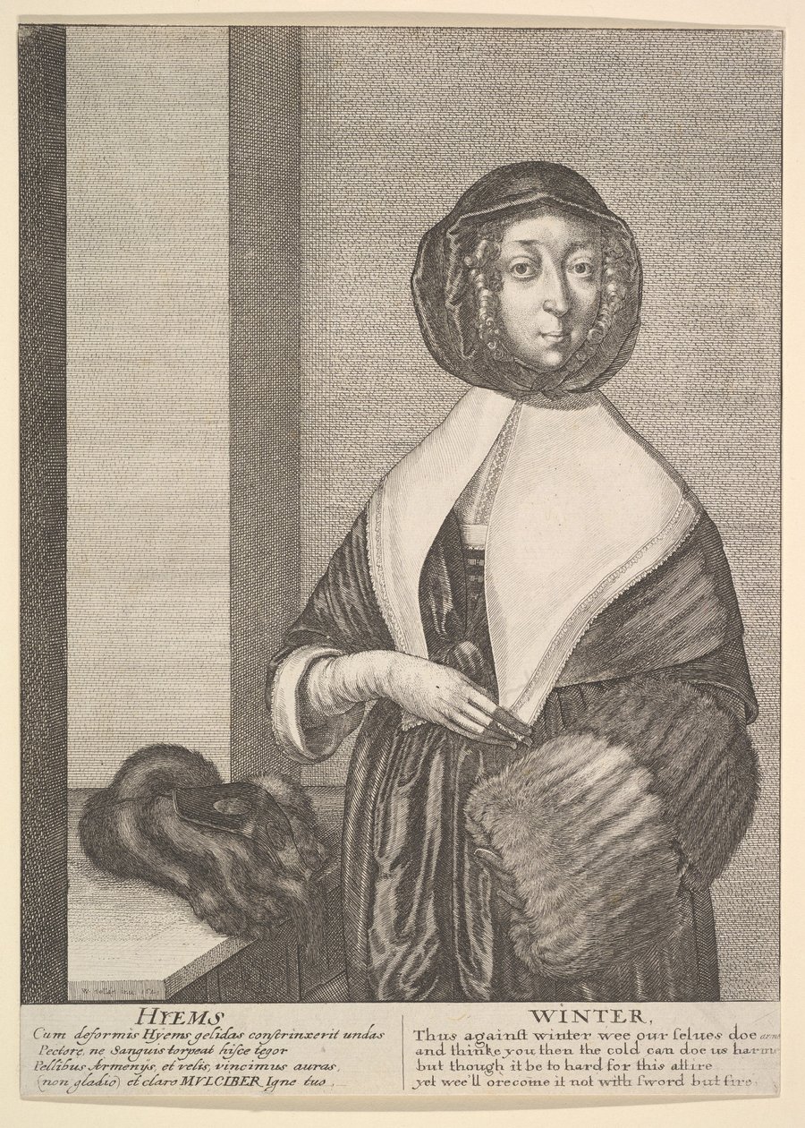 Hyems - Talvi Kolmen neljäsosan pituiset vuodenajat, 1641. tekijältä Wenceslaus Hollar