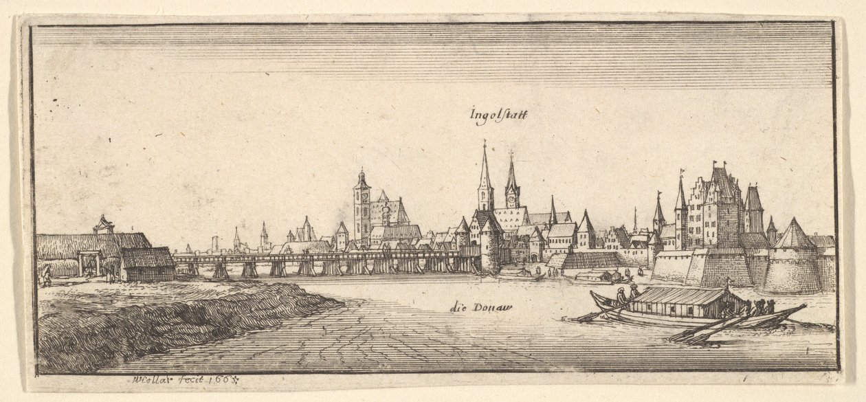 Ingolstadt, teoksesta ”German Views” tekijältä Wenceslaus Hollar