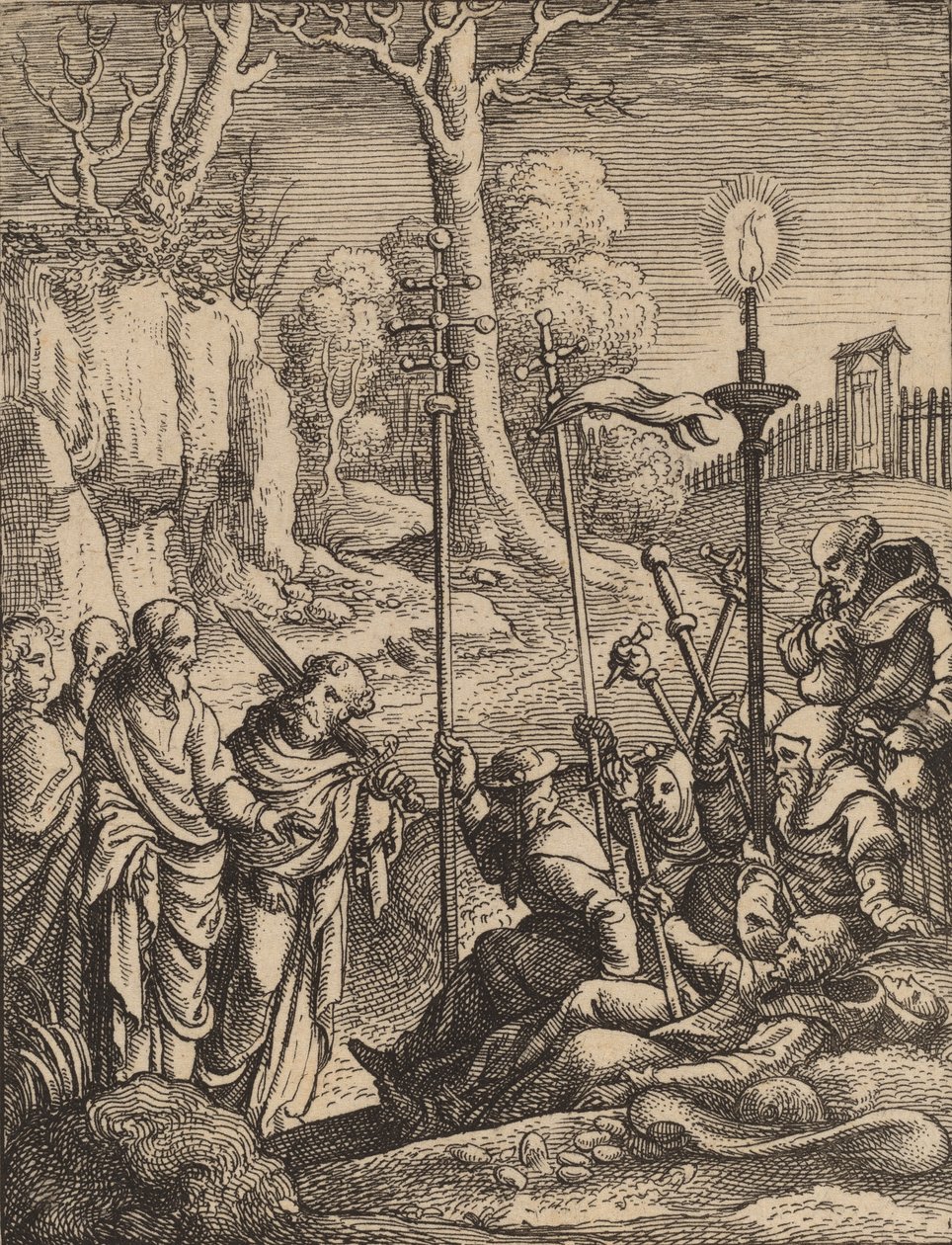 Jeesus kohtaa vastustajansa. tekijältä Wenceslaus Hollar