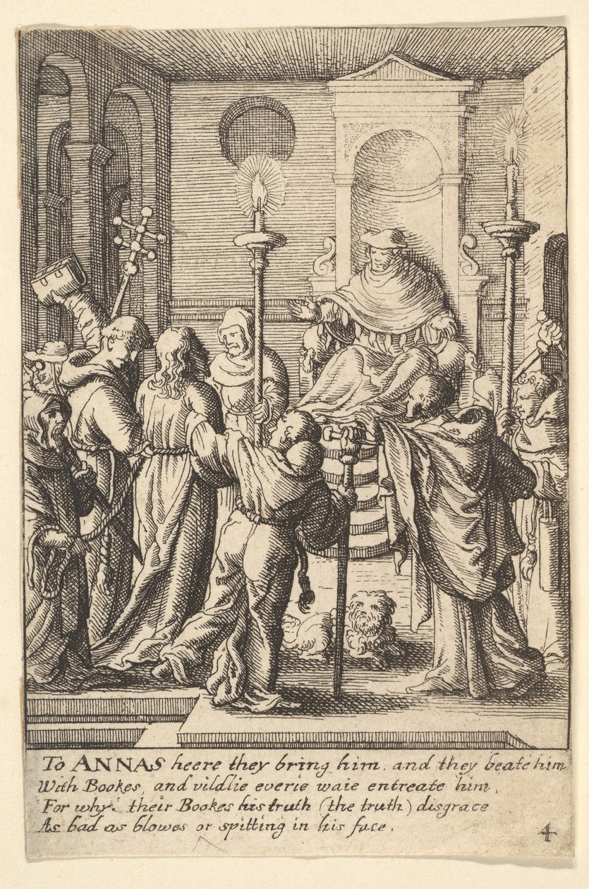 Jeesus ennen Hannasta, 1625-77. tekijältä Wenceslaus Hollar