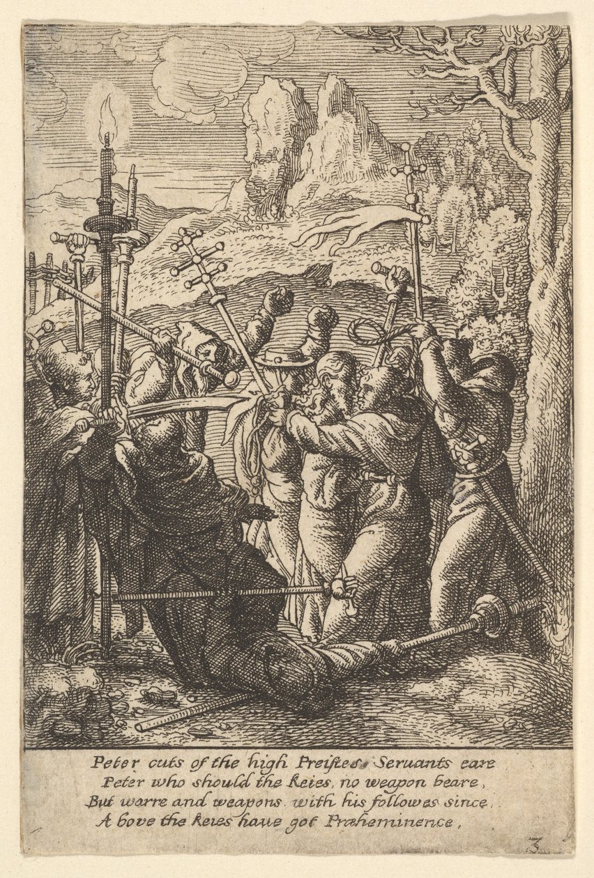 Jeesus otettu, 1625-77. tekijältä Wenceslaus Hollar